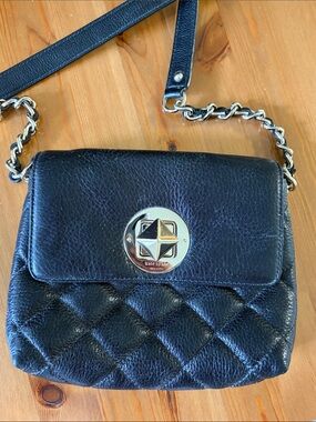 kate spade New York Quilted Black Leather Turnlock Purse